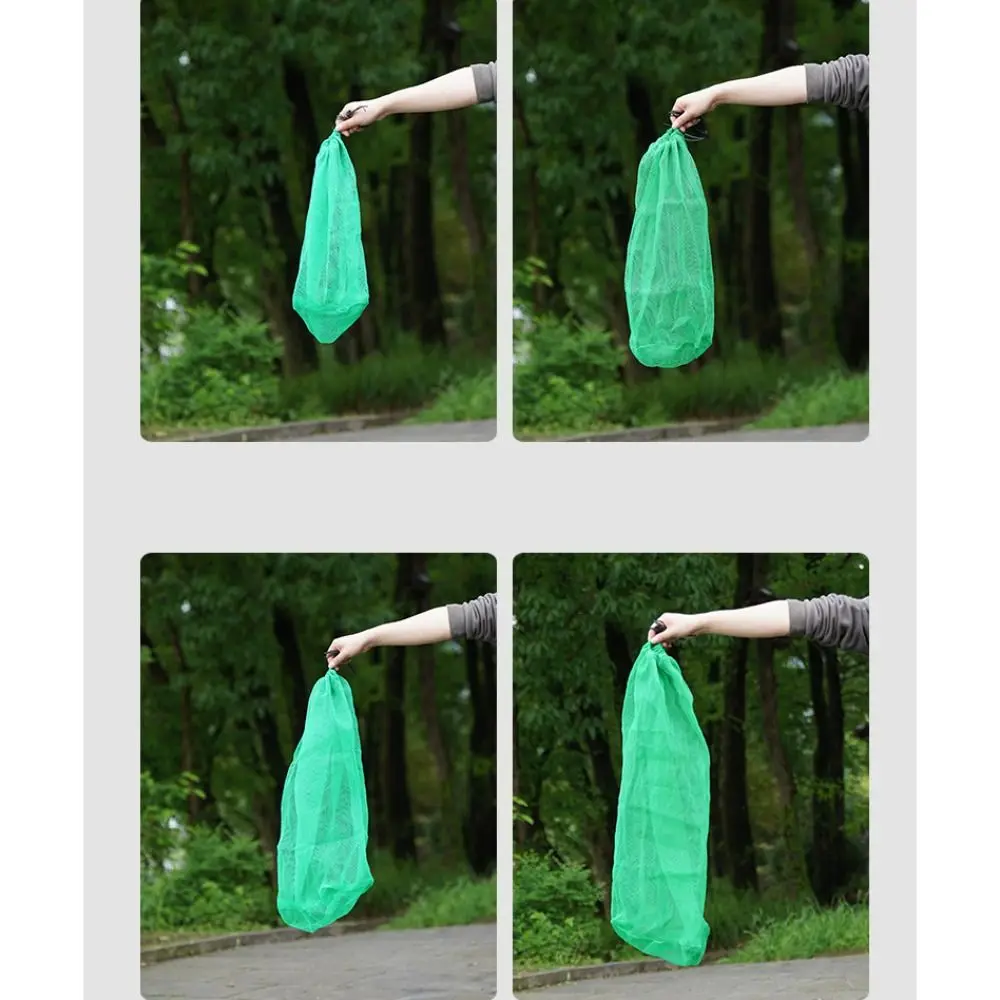 Green Fishing Net Bag Toughness Nylon Foldable Fishing Basket And Protection Green Fish Cage
