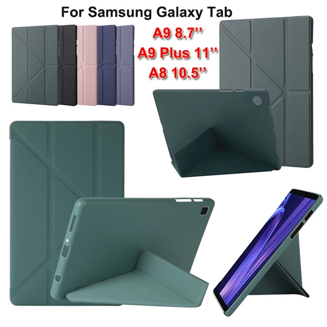 For Samsung Tab A9 Plus Case 11 inch Trifold Leaher Soft Back