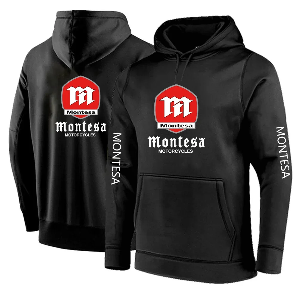 

2024 New Men Montesa Motorcycle Spring And Autumn Casual Fashion Sweatshirts Solid Color Pocket Pullovers Hoodie Tops
