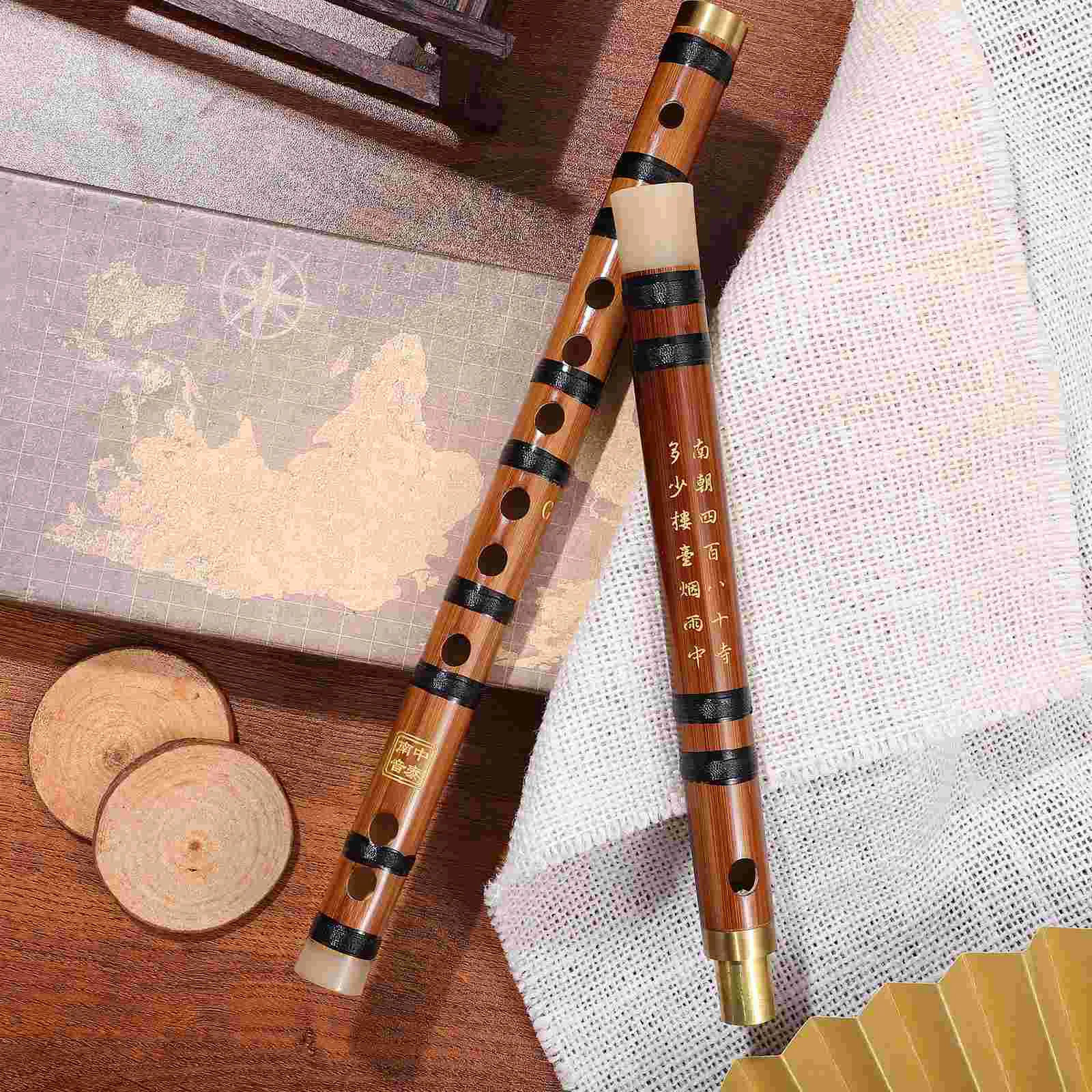 

G‑Key Bamboo Flute Traditional Orchestral Flute Instrument with Storage Box and Membranes