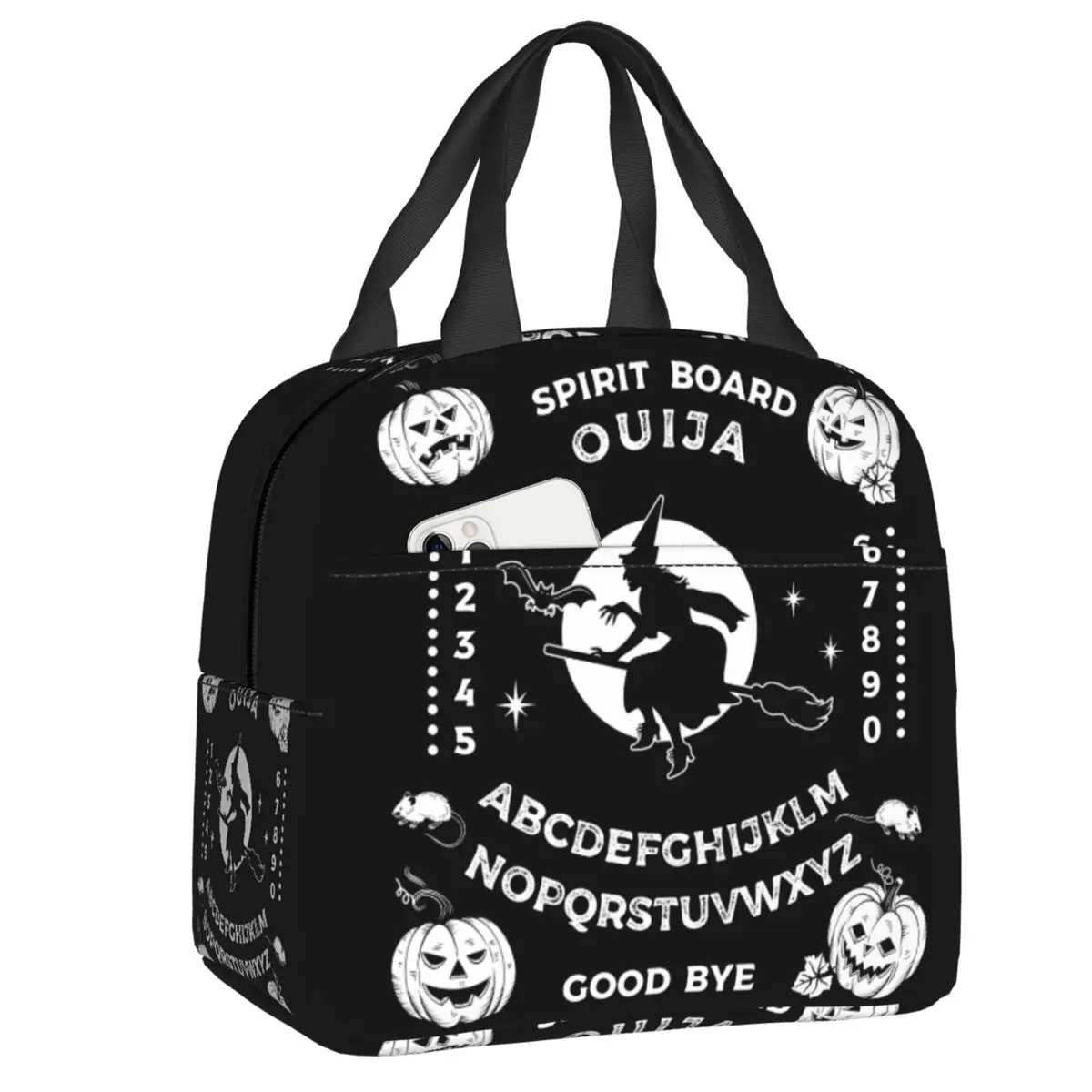 

Ouija Board With Witch Insulated Lunch Bag for Women Portable Witchcraft Occultism Thermal Cooler Lunch Tote Office Work School