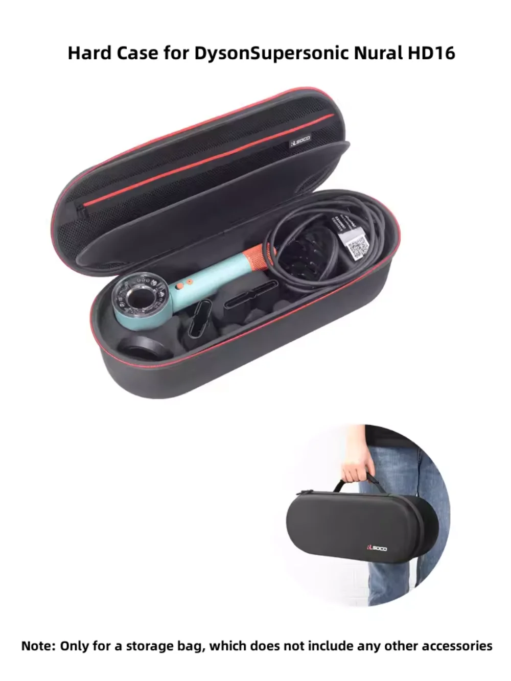 Custodia Per Asciugacapelli Dyson - Impermeabile, Antiurto, Con Fodera In Lycra, Portatile E Pratica - Foto 4