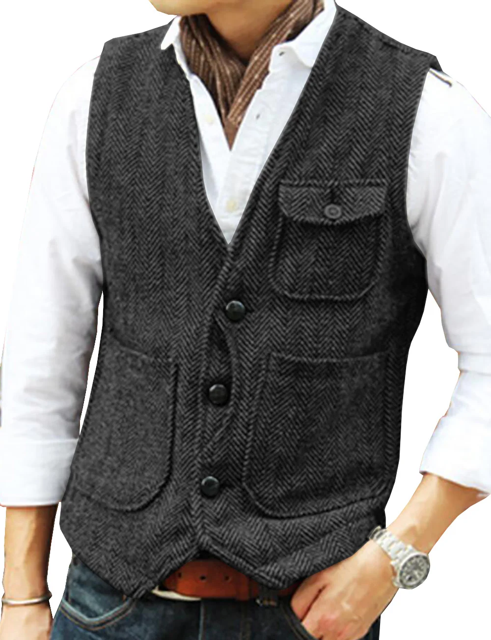 Vest Men's V Neck Wool Waistcoat for Wedding Prom dress vests