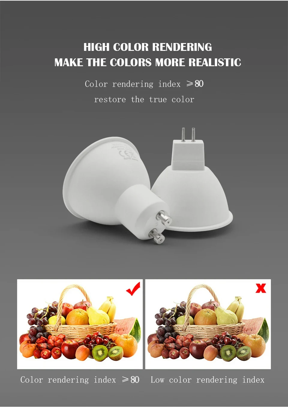 10PCS/LOT Spot Gu10 GU5.3 Spotlight AC220V 3W-8W 3000K/4000K/6000K S80ef410c91ca491a93633defbd318034v