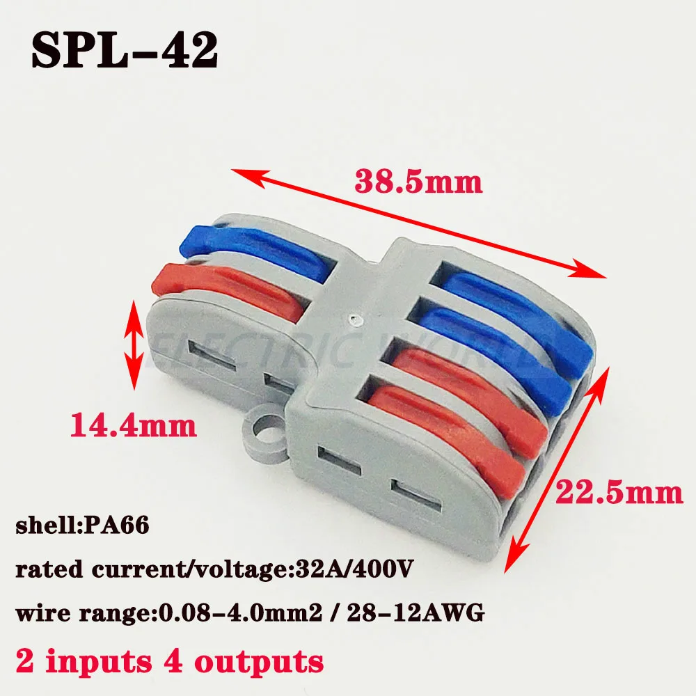 Wire Connector SPL 212 plug in waterproof connector Compact electrical fast connection Universal Terminal Block power connector