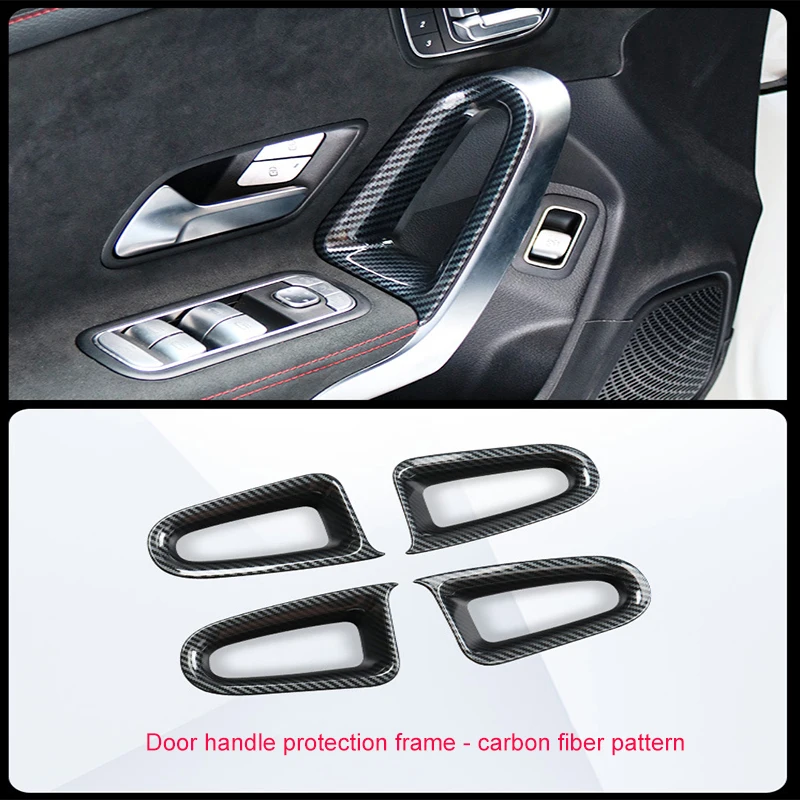 Garniture Cadre Porte Intérieure Pour Mercedes Classe A/CLA W177/C118 2019-2022 – Motif Fibre Carbone