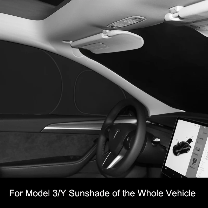 Tesla Model 3/Y 2017-2025 사이드 윈도우 차양 개인 정보 보호 차양 음영 전면 후면 유리창 절연 + 반사 층