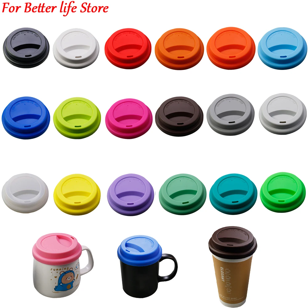 1 Piece 9cm Universal Reusable Silicone Cup Lids Fresh Cover Silicone  Insulation Anti-Dust Cup Cover Coffee Mug Lids Cup Sleeve - AliExpress