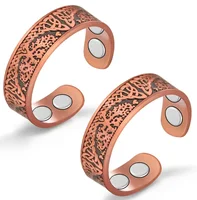 Pure Copper Tree of Life Magnetic Adjustable Ring