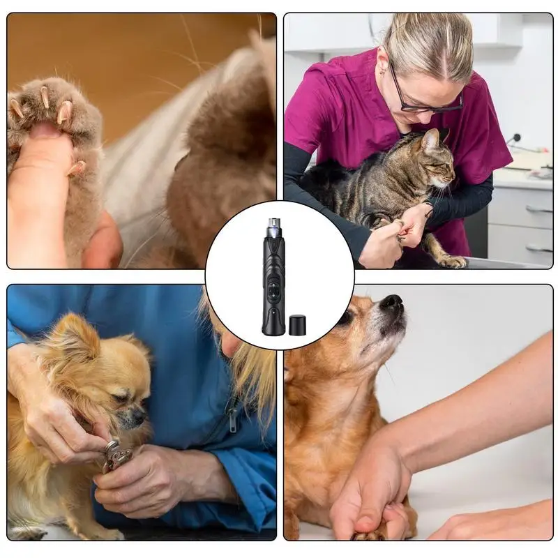 Dog Claw Grinder Electric Nail Grinder With LED Light With Super Quiet Paw Trimmers 2 Speeds Toenail Clippers Claw Grooming Pet