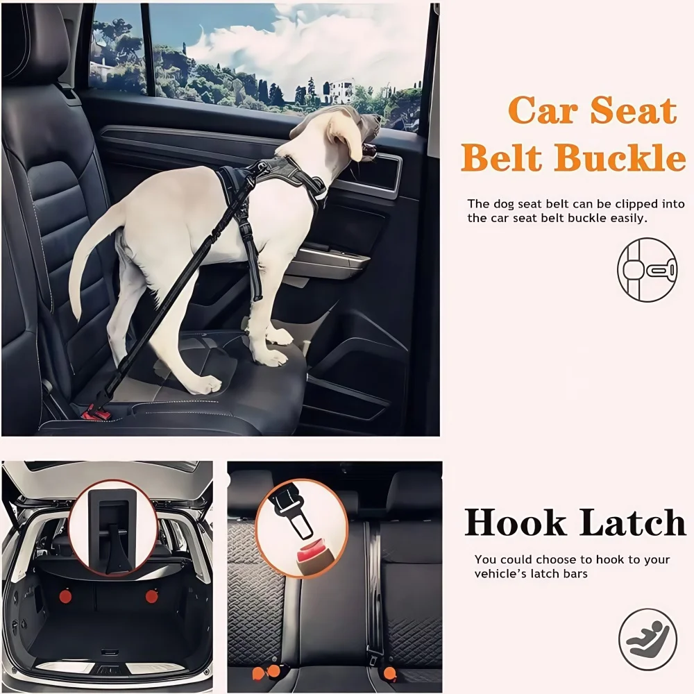 Seatbelt Tether Dog Seat Belt Extension Dog Seatbelt Updated 3-in-1 Pet Car  Seat Belts