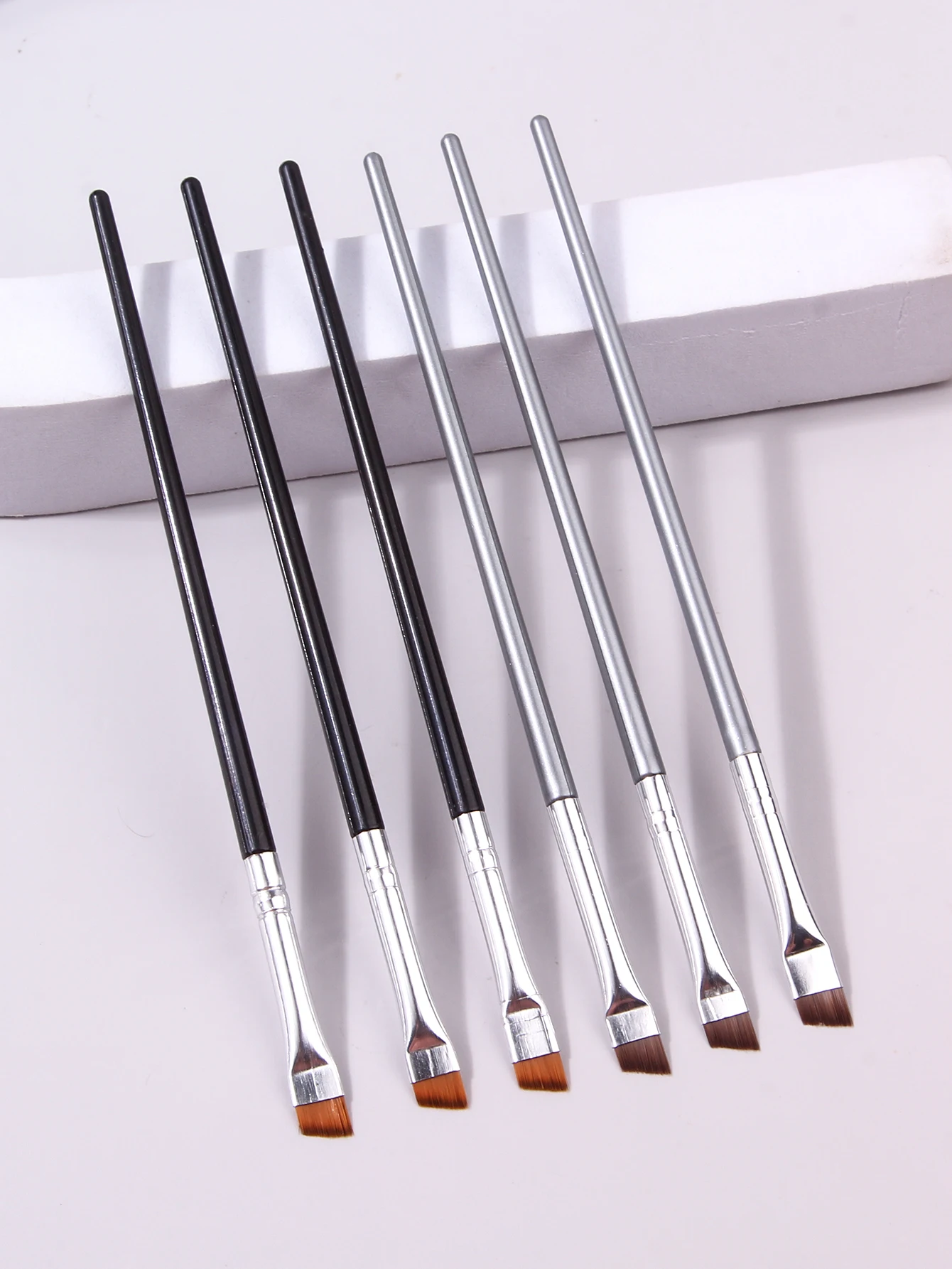 6PCS Thin Eyeliner Makeup Brush Set Fine Liner Brushes Professional Angled  Eyebrow Brush High Quality Brow Contour Makeup Tool 3