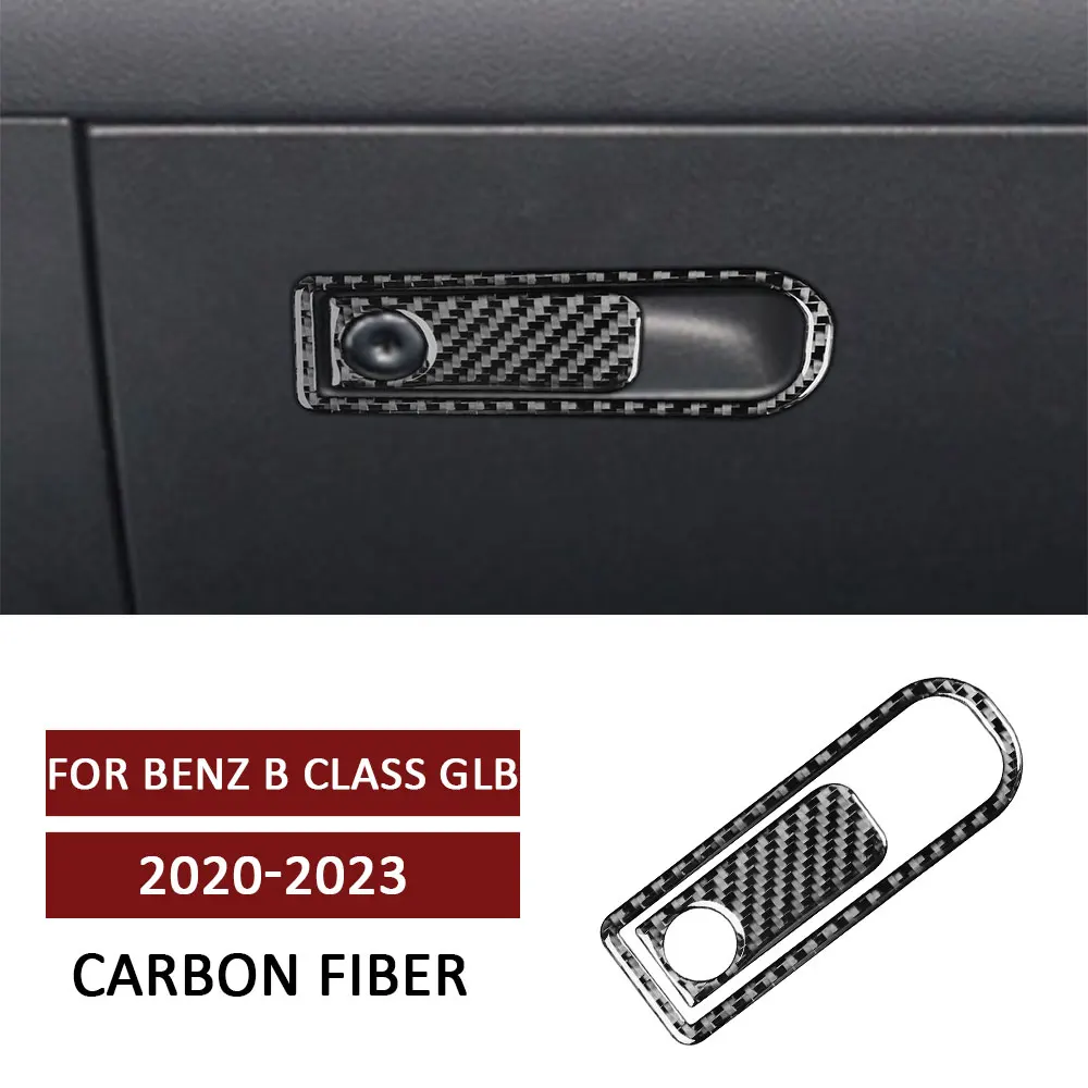 

Car Glove Box Switch Panel Trim Sticker for Mercedes Benz B Class GLB 2020-2023 Carbon Fiber Decal Cover Auto Accessories