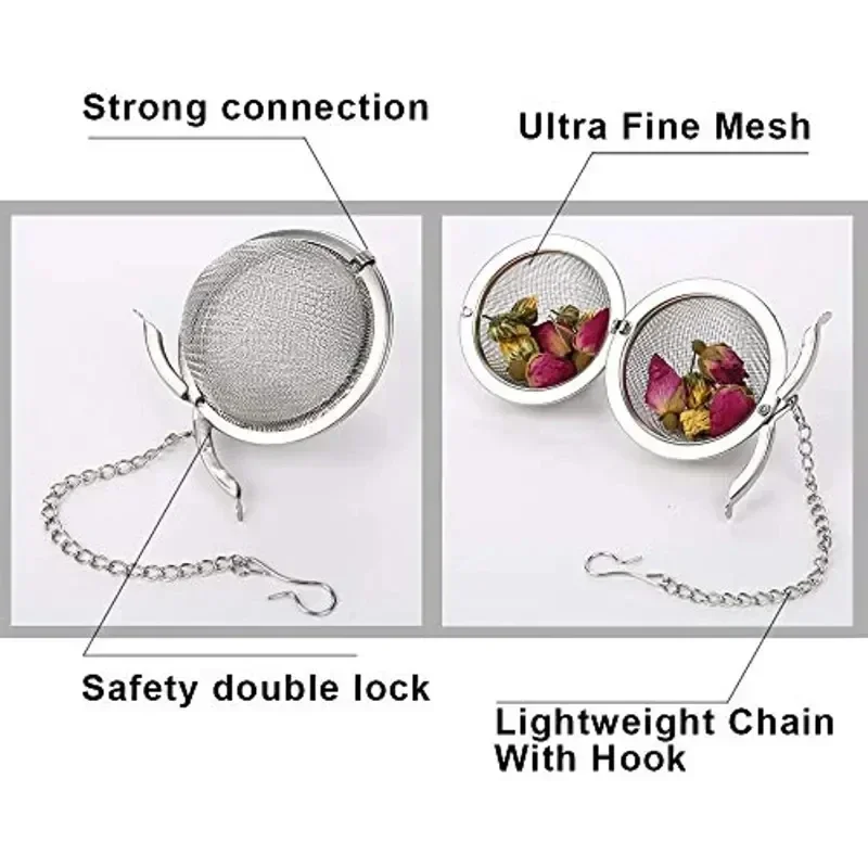 Tea infuser,tea strainer,tea filter 1pc 304 Stainless Steel Seasoning Ball Filter Seasoning Ball Tea Brewing Leakage Tea Treasure Soup Material