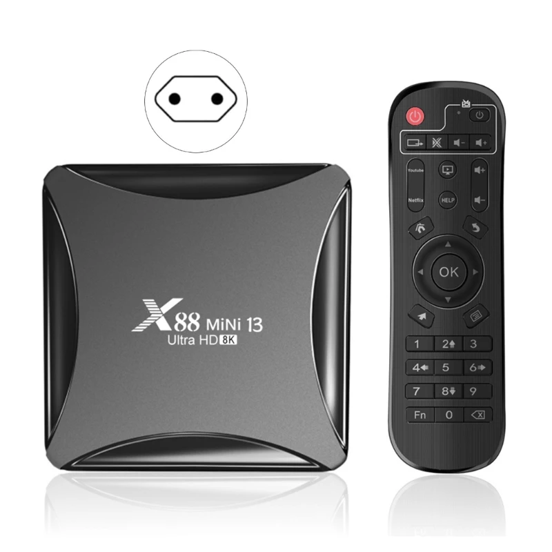 

BOX for Android13 X88 Mini 13 RK3528 8KHD Box 2GB 16GB Dual Wifi 2.4G+5Ghz 100MLAN Media Player Set top Box