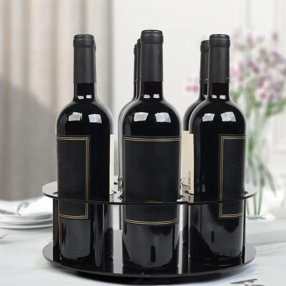 9 Trous Plateau Tournant Sirop De Café, Plateau Tournant Epices En Bois