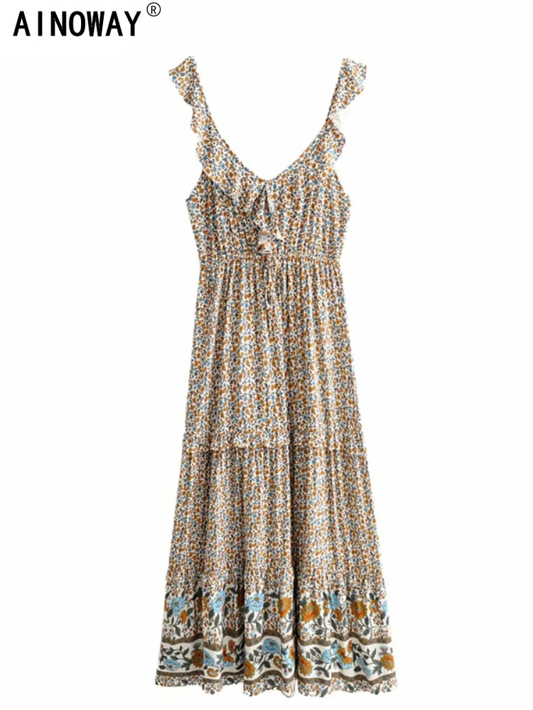 Women Dress Beach Style Elegant White Lace Spaghetti Srap Sundress Female Hollow Out Boho