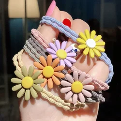 5PC Korean Cute Flower Elastic Hair Bands Rubberband Women Girls Kids Hair Ties Rings Rope for Daily Hair Accessories Scrunchy