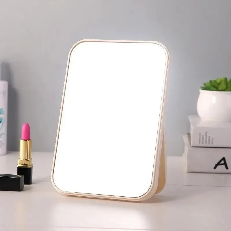 High List Size Large Makeup Mirror Desktop Plain Folding Dressing Tool Portable Large Square Princess Mirrors Make Up Mirror