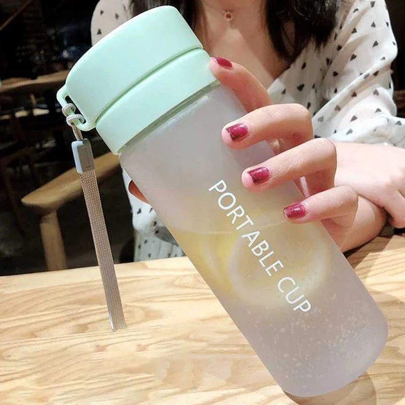 Water Bottle Large 600ML Portable Outdoor Sport Safety Solid PC Plastic Tea Coffee Cup Birth Gift Men Couple Drinking