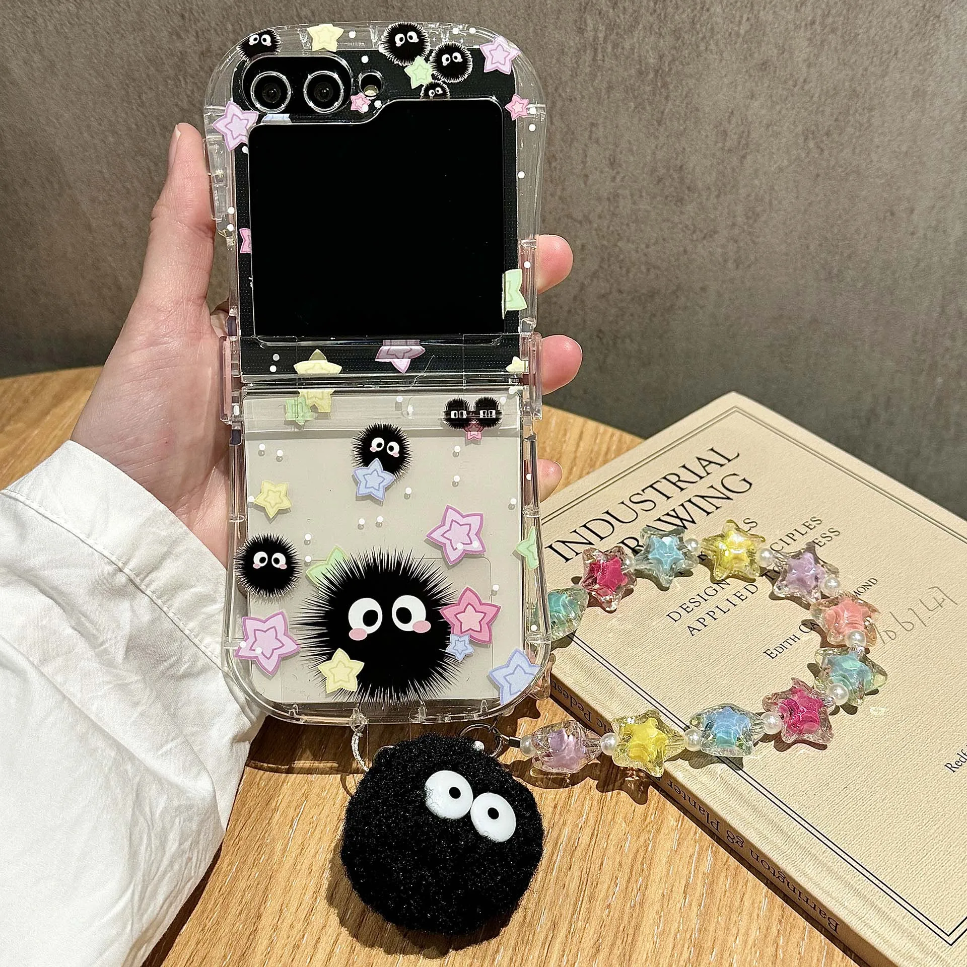 Charming Cartoon Elf Star Pendant Phone Case - Cute & Durable Hard Cover with Bracket