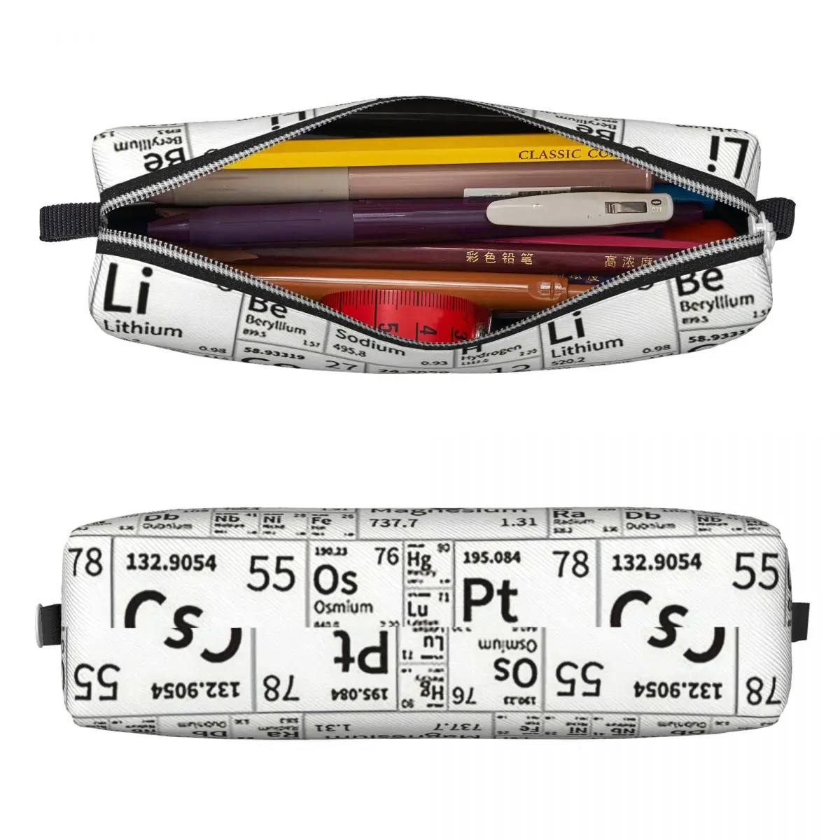 Periodic Table Of Elements Pencil Case Science Chemistry Pen Holder Bag for Student Big Capacity School Supplies Pencilcases