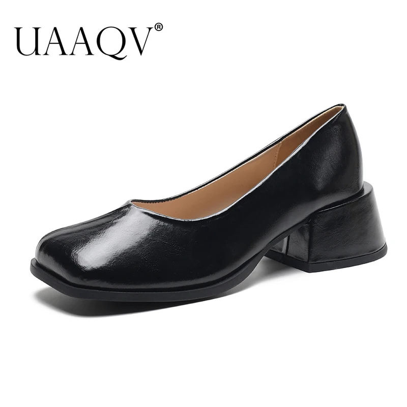 

Luxury Designer Women's Pumps Japanese Style Medium Heel Female Shoes 2023 Square Toe Mary Janes Girls Genuine Leather Loafers