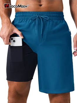 MAGCOMSEN Pantaloncini da bagno da uomo ad asciugatura rapida Fodera a compressione Costume da surf da 9'' con tasche multiple Pantaloncini da surf 1