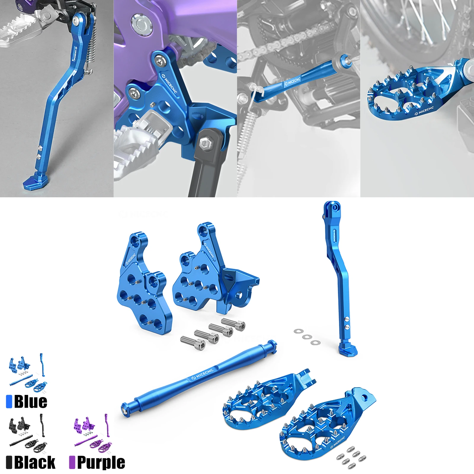 NICECNC Für Sur-Ron Surron Light Bee X S L1E Segway X160 X260 Fußrasten Halterung Paket Unterstützung Klammer Einstellbare Kick Ständer