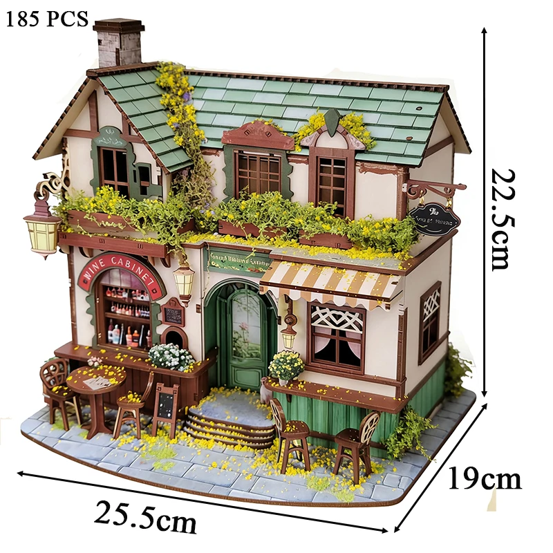 DIY 나무 숲속 오두막집 피규어 미니어처 북엔드 조립식 집 친구 생일 선물 집 꾸미기