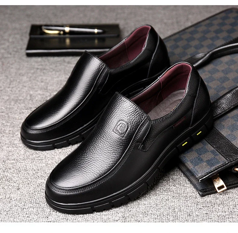 Genuine Leather Casual For Men Handmade Flat Platform Walking Shoes Outdoor Footwear Loafers Breathable Sneakers_vogvips.com