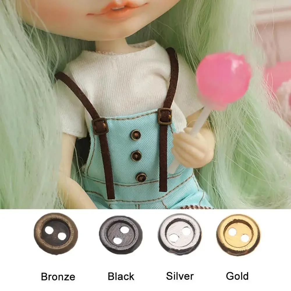 Metal Miniature Doll Clothes Buckles Buttons for DIY Dollhouse Accessories