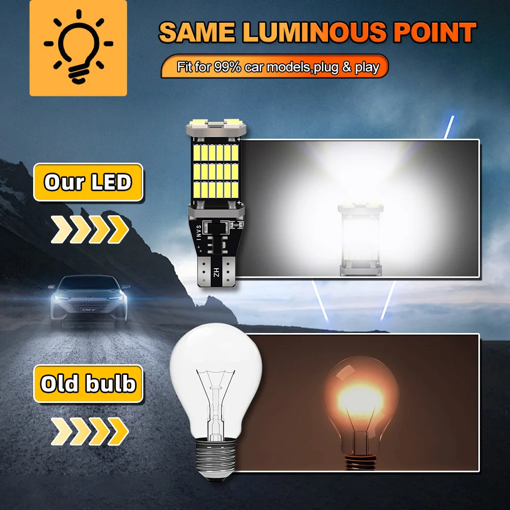 2x LED ���� W16W T15 Canbus For Opel Insignia A B Meriva Agila Ampera Antara Astra J K Cascada Corsa F Mokka Grandland