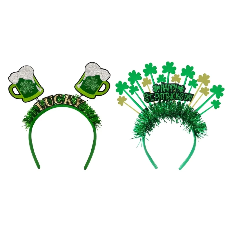 

StPatrick Hairhoop Theme Party Headband Irish National Day Celebration Headpiece