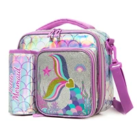 Girls Lunch Bag Mermaids and Alpacas Cute Polyester Lunch Bag for Picnic Outing School Best Gift for Girls 1
