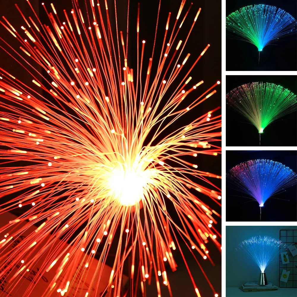 LED Ambient Light Fiber Optic Lamp LED Colorful Optical Fiber Lamp Starry Sky Night Light Atmosphere Holiday Wedding Party Home Decoration LED Night Light Lamp