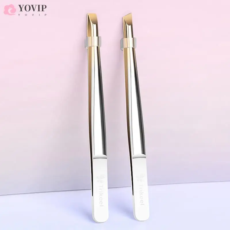 

Stainless Steel Flat/Slant Tip Multifunction Tweezer Eyebrow Tweezer Face Hair Removal Make Up Tool False Eyelashes Tweezer Tool