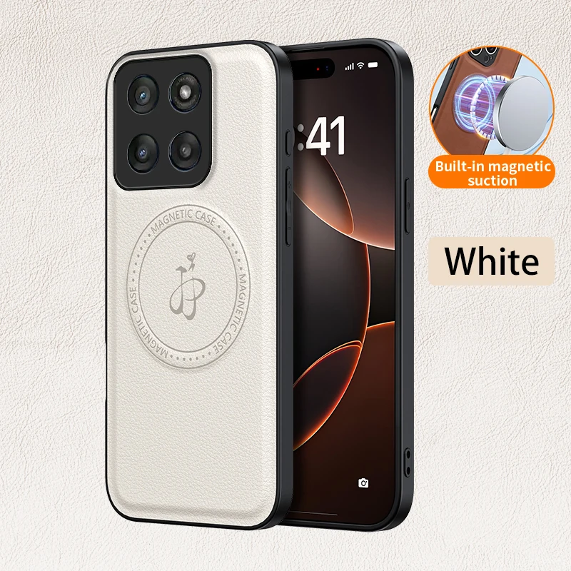 Magnetic Wireless Charging PU Leather Protective Phone Case