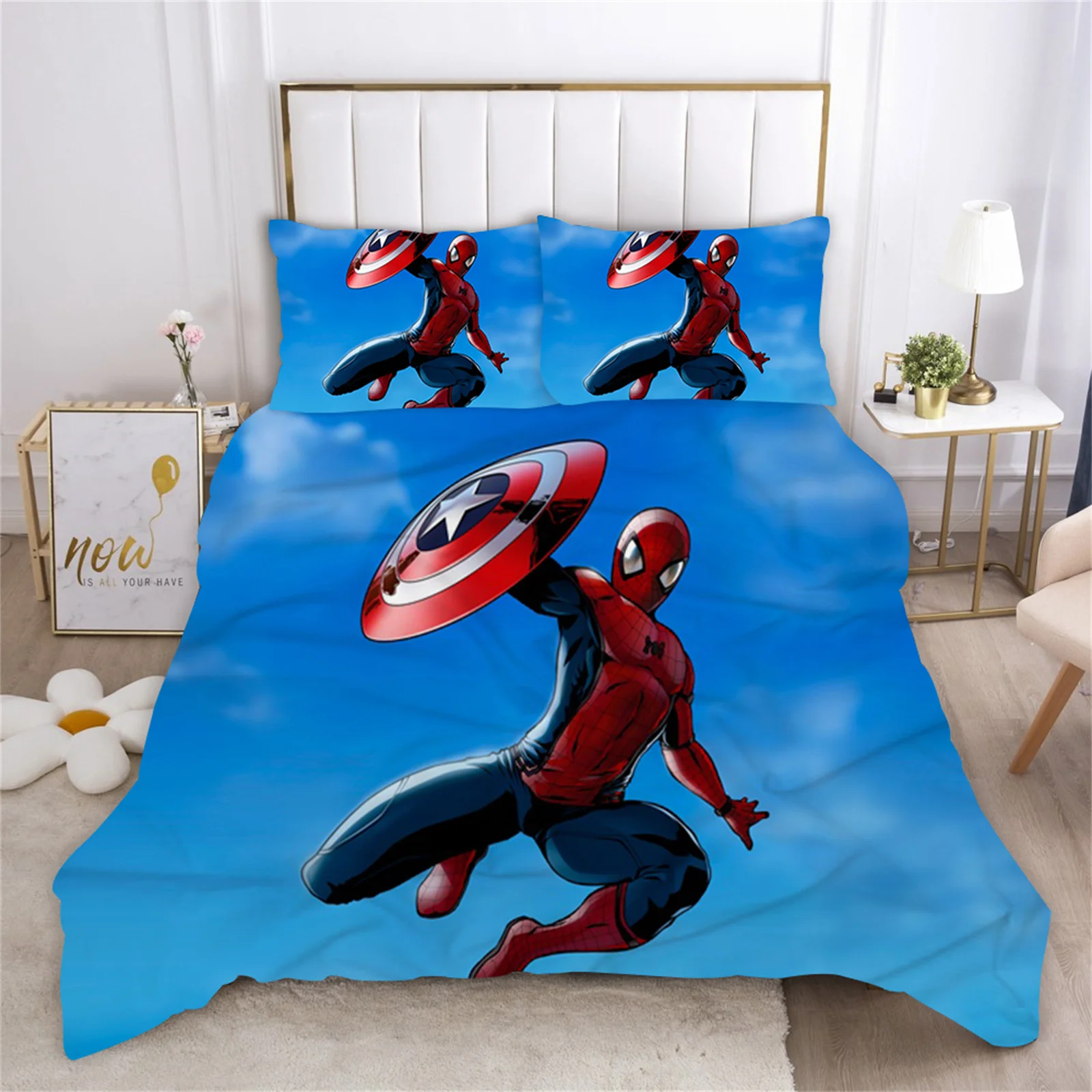 Housse de couette Spiderman 220×240, parure de lit, 2 personnes, double – Image 11