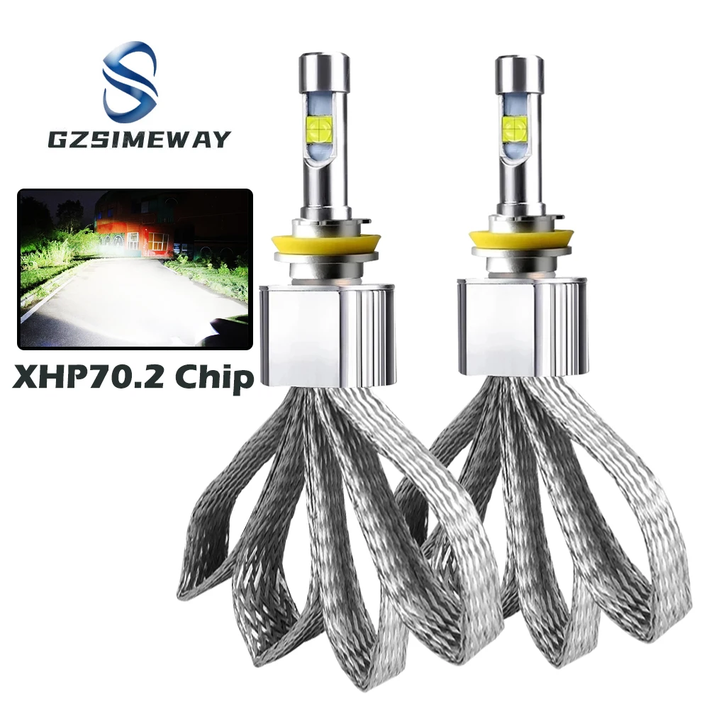 

2PCS 120W H4 LED Bulb H7 9005 9006 9012 H11 D2H Car Headlight 6000K 30000LM H8 HB3 HB4 Auto Headlamp XHP70 Chip 5500K Fog Lights