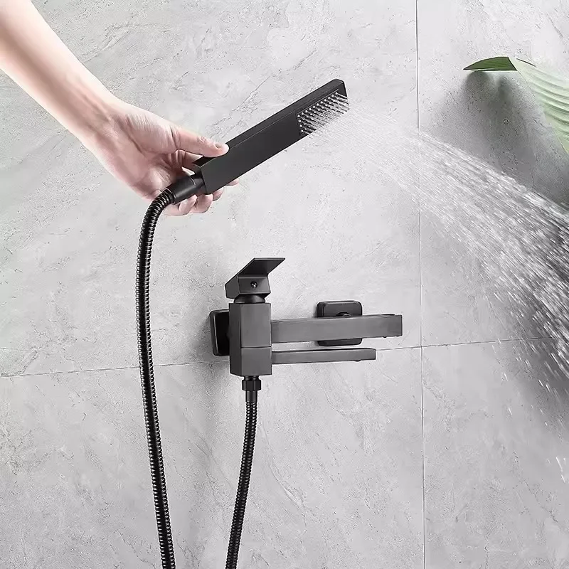 Description Picture 4 of itemBathtub Shower Set Wall Mounted Black Rotatable Bathtub Faucet,Bidet Bathroom Bath & Shower Mixer Tap Brass
