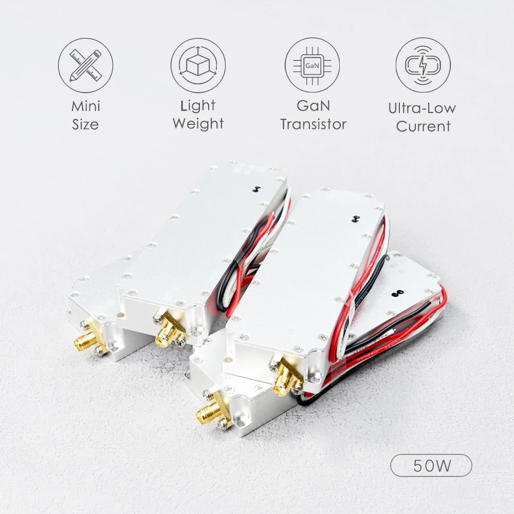 50W 300-1050Mhz 1.5G 2.4G 5.8G GPS WIFI RF GaN RF High Power Amplifier wireless Signal Extender Sweep Signal Source For Drone