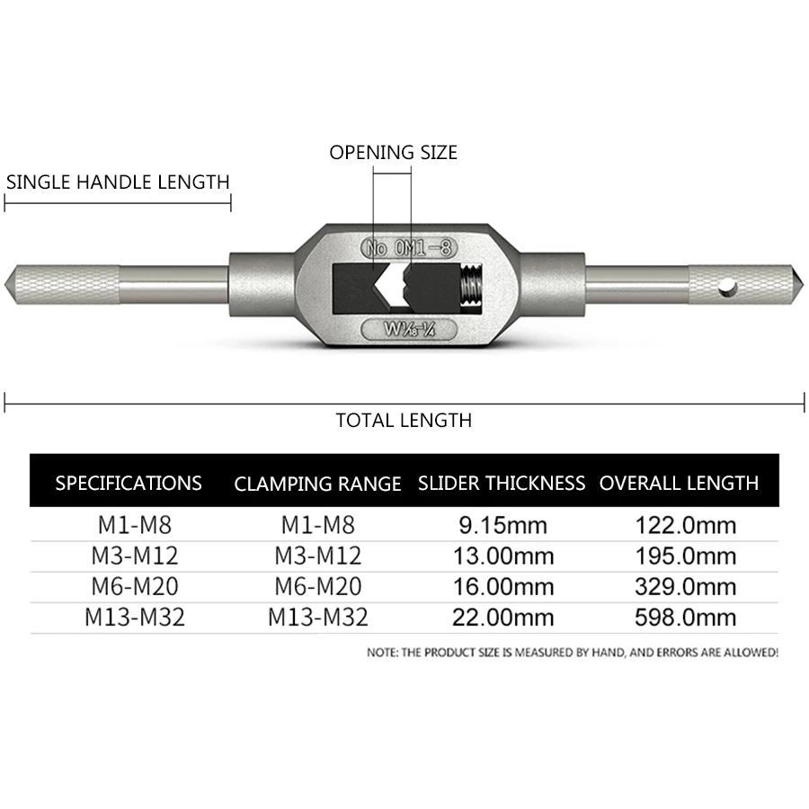 HURRISE Jeu de clés de taraud Poignée de clé à Tarauder M5-20 7/32 '-3/4',  clé à Alésoir à Poignée de Robinet, bricolage masse - Cdiscount Bricolage