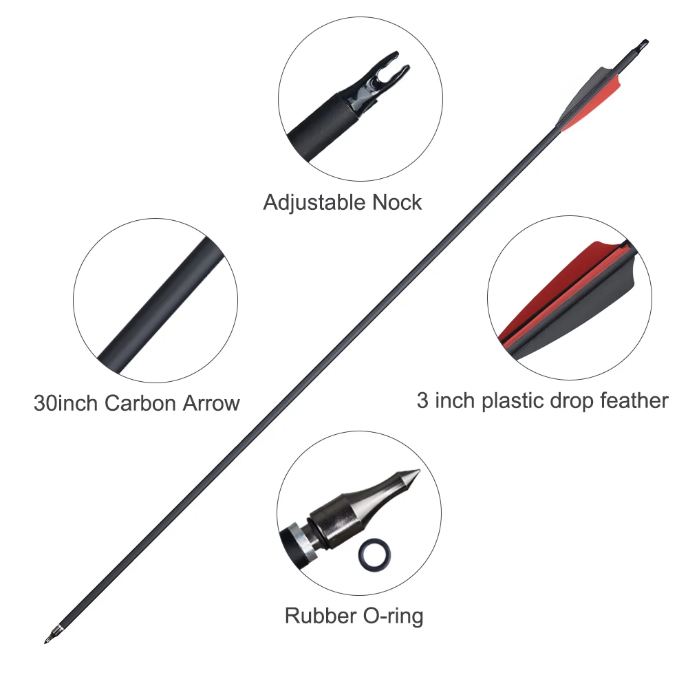 Premium 31 Carbon Hunting Arrows with Removable Tips