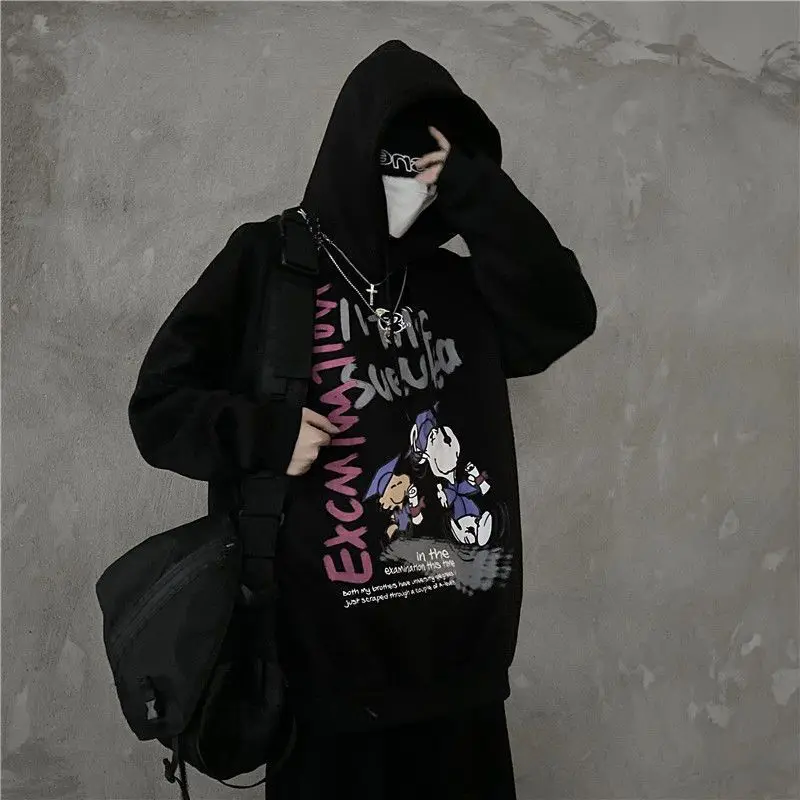 Winter New Snoopy Print Hooded Sweatshirt for Men, Loose and Lazy Style, Long Sleeved Top, Trendy Ins Couple Style Jacket