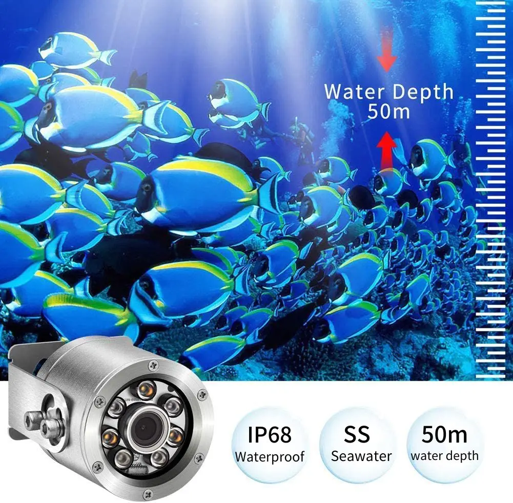바를루스 IP68 실시간 비디오 녹화 수중 낚시 카메라 아날로그 카메라