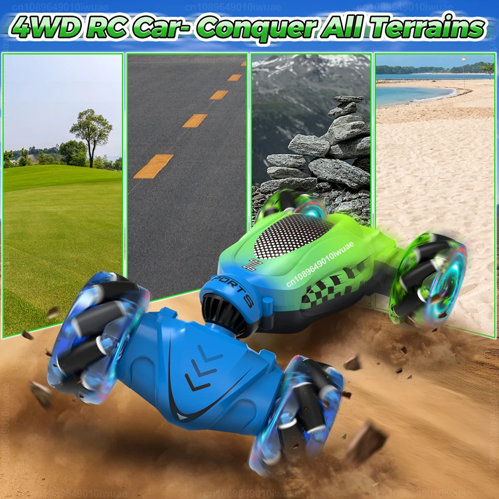 4WD RC Stunt Car Toy 2.4G Radio Remote Control Watch Gesture Sensor Rotation Twist Drift Car Vehicle Toy for Children Kids Gift 4