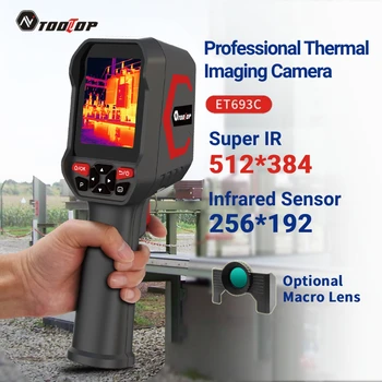 Termocamera Industriale TOOLTOP ET693C 256*192 con Lente Macro Opzionale, Telecamera Termica per PCB Elettrici e Telecamera Visibile 1080P