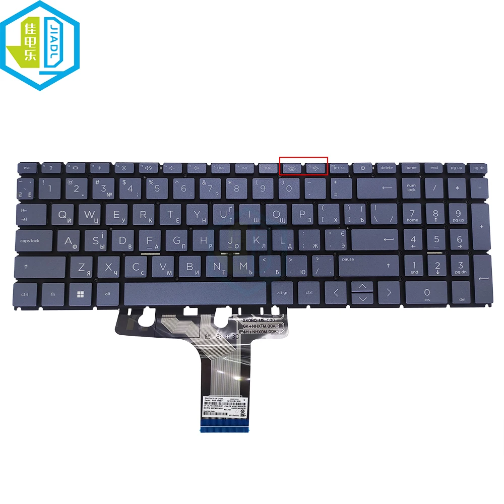 Retroiluminação do Teclado em Espanhol Ucraniano para hp Pavilion 15-eh 15m-eh 15-eh100 Tpn-q246 Q245 Substituir Teclados Azuis - Imagem 4