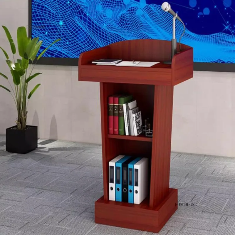 Modern Wooden Podium Speech Tables Hotel Welcome Desks Reception Table Host Emcee's Desk Shopping Guide Information Counter
